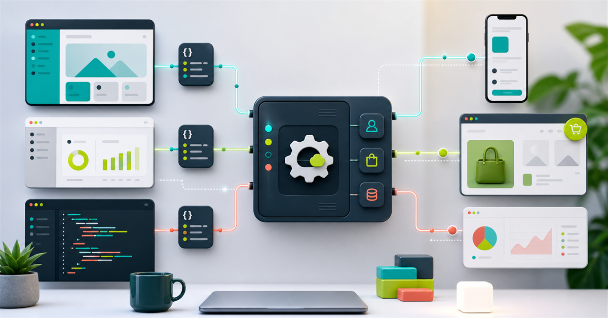 Applications and systems connected by an API with structured data and endpoints